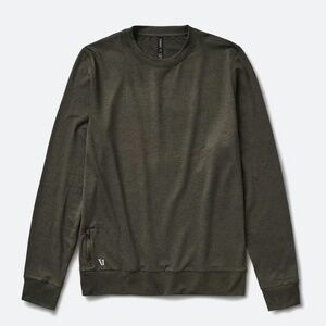 Vuori Ponto Performance Crew Sweater Men's Size Medium Color is Oregano Heather